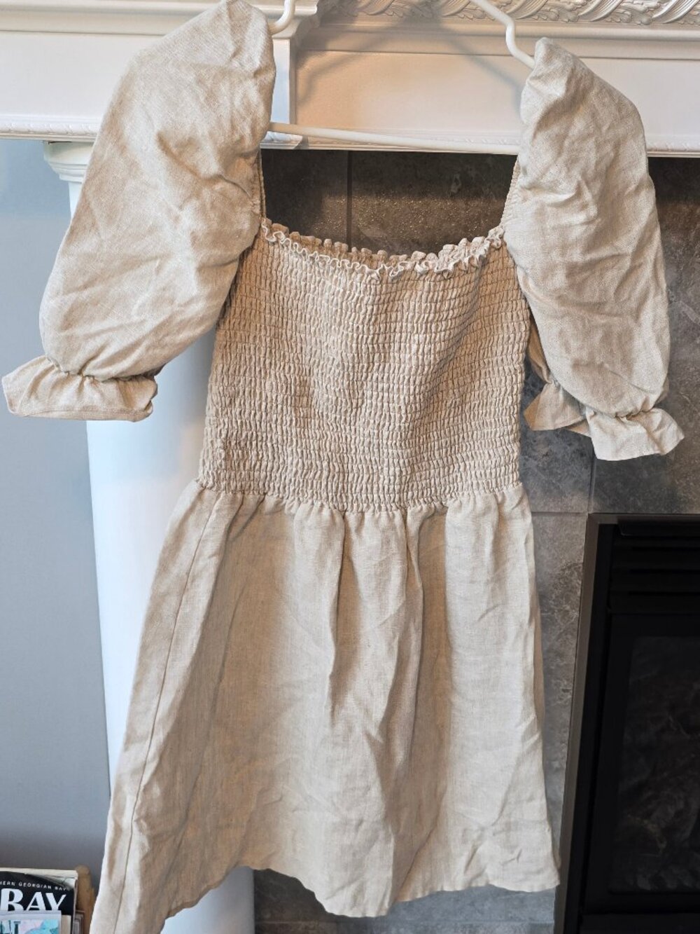 Reformation Carise 100% linen bodice dress cream size small